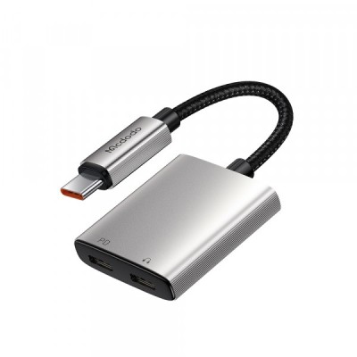 Adaptor Audio USB-C - USB-C / USB-C McDodo CA-5570 Wales, Gri foto