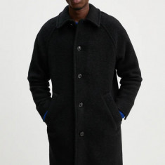 A.P.C. palton manteau gaston barbati, culoarea negru, de tranzitie, WVBCA.H01516