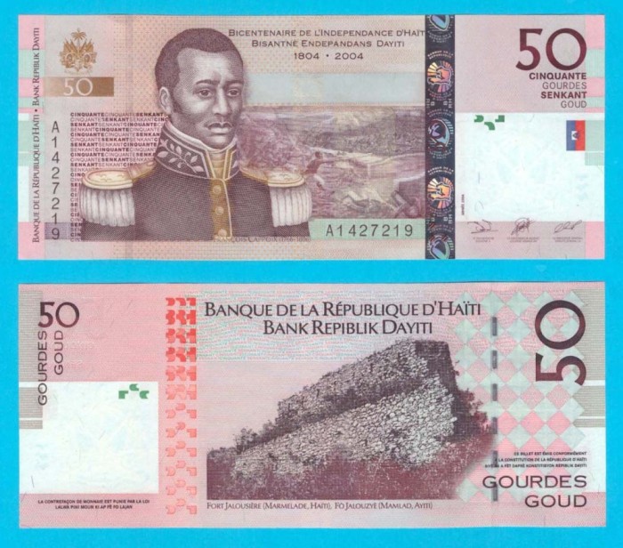 Haiti (p#274) 50 Gourdes 2004 UNC &#039;Cappoix&#039; serie: A1427219 Comemorativă