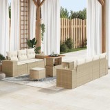 VidaXL Set de canapele pentru grădină 10 pcs Bej, crem 90 x 55 x 71 cm