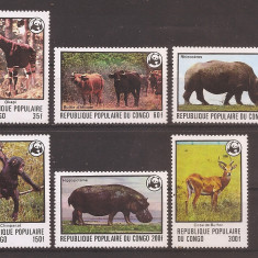 Congo 1978 - Animale pe cale de dispariție, serie DT + serie NDT, 4 poze, MNH