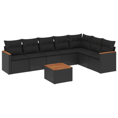 Patio Sofa Set 8-Locuri Black foto
