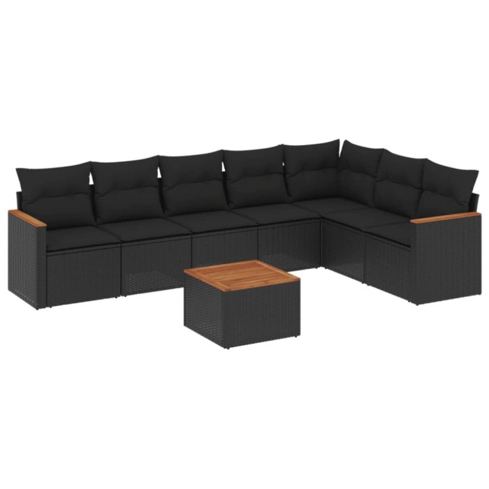 Patio Sofa Set 8-Locuri Black