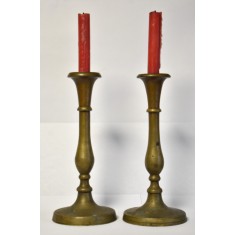Pereche sfesnice din bronz - Biedermeier secol XIX - 27 cm