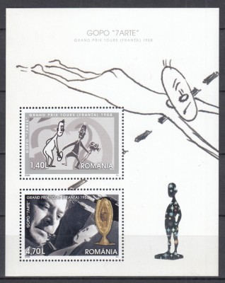 ROMANIA 2008 LP 1808 a GOPO - 7 ARTE GRAND PRIX TOURS FRANTA BLOC FOLIO ARGINT MNH foto