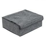 Organizator Sertare Textil, 16 Compartimente, Gri, 35x30x12.5cm, Capac Cu Bandă Velcro