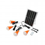 Sistem pentru iluminat cu becuri 4x16 led-uri, panou solar 5v/10w si telecomanda bk69216 foto