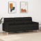 vidaXL Canapea cu 3 locuri, negru, 180 cm, material textil 359247