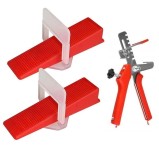Set nivelare gresie 500 clipsuri de 1.5mm, 100 pene cu latimea de 22 mm si cleste de nivelare, Dactylion
