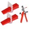 Set nivelare gresie 500 clipsuri de 1mm, 100 pene cu latimea de 22 mm si cleste de nivelare