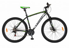 Bicicleta MTB HT 29 FIVE Rubicon cadru aluminiu culoare negru verde foto