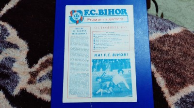 program - supliment FC Bihor Oct. 1983 foto