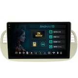 Navigatie 2K Fiat 500 (2007-2014) rama argintie 4GB RAM Android Octacore Slot Sim 4G DSP GPS Wi-FI Carplay Android Auto USB Bluetooth Waze Touchscreen