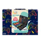Happi hobbi art case set de desen deluxe cu 100 de accesorii joc video
