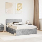 Cumpara ieftin Cadru de pat Gri Beton 160 x 200 cm Lemn de pin masiv