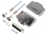 Conector D-Sub HD PIN 44 tată drept lipire cablu gold flash 11,5mm