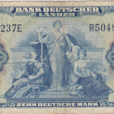 GERMANIA Bdl Bank Deutscher Lander 10 MARK MARCI 1949 F