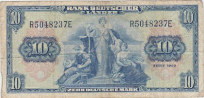 GERMANIA Bdl Bank Deutscher Lander 10 MARK MARCI 1949 F foto