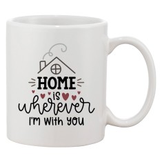 Cana alba personalizata &#039;Home is wherever I&#039;m with you 7059&#039;, INOVATIX&reg;. 330ml