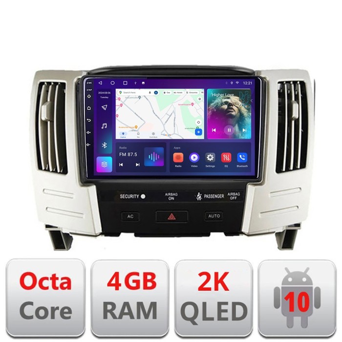 Navigatie Lexus RX300 2003-2008 Android Octa Core Ecran 2K QLED GPS 4G 4+32GB 360 KIT-RX300+EDT-E409-2K CarStore Technology