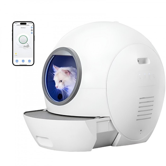 Litiera automata SMART cu sistem de curatare automata pentru pisici