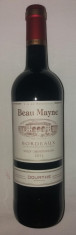 VIN DE BORDEAUX - BEAU MAYNE - MERLOT - CABERNET SAUVIGNON - FRANTA - 750 ML foto