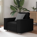 Scaun de sofa din piele ecologică neagră vidaXL - 59 cm