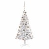 VidaXL Brad Crăciun pre-iluminat cu set globuri, argintiu, 120 cm, PET 3077608