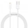 Cablu Date si Incarcare USB-A - Lightning Baseus Superior Series, 20W, 1.5m, Alb CALYS-B02, Apple