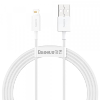 Cablu Date si Incarcare USB-A - Lightning Baseus Superior Series, 20W, 1.5m, Alb CALYS-B02 foto