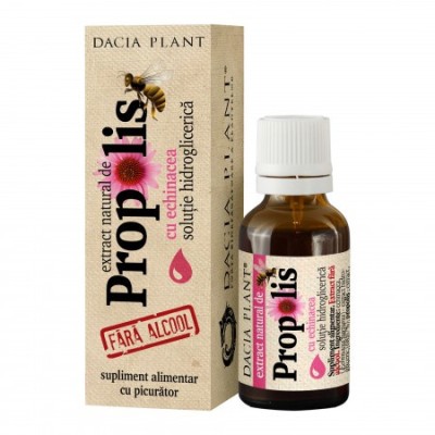 Extract Propolis cu Echinacea fara Alcool cu Picurator 20ml Dacia Plant foto