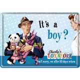 Placa metalica - It&#039;s a boy? - 10x14 cm