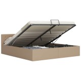 Cumpara ieftin Cadru pat hidraulic, depozitare cappuccino 180x200 cm piele eco