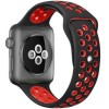 Curea iUni compatibila cu Apple Watch Ultra/SE/8/7/6/5/4/3/2/1, 44mm, Silicon Sport, Negru/Rosu
