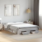 VidaXL Cadru de pat cu sertare gri sonoma 140x200 cm lemn prelucrat