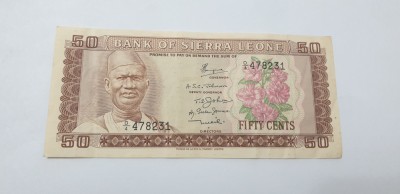 bancnota sierra leone 50c 1979 foto
