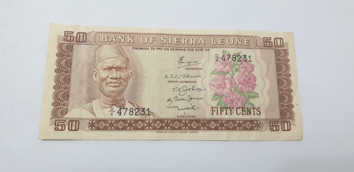 bancnota sierra leone 50c 1979