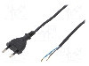 Cablu alimentare AC, 1.5m, 2 fire, culoare negru, cabluri, CEE 7/16 (C) mufa, PLASTROL - W-97136 foto