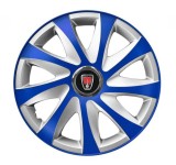 Cumpara ieftin Set 4 Capace Roti pentru Rover, model Extra Drift Blue &amp; Silver