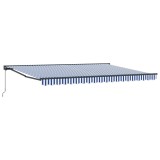 vidaXL Cortina Retractabilă Manual Albastru și Alb 450 &times; 300 cm 3330851