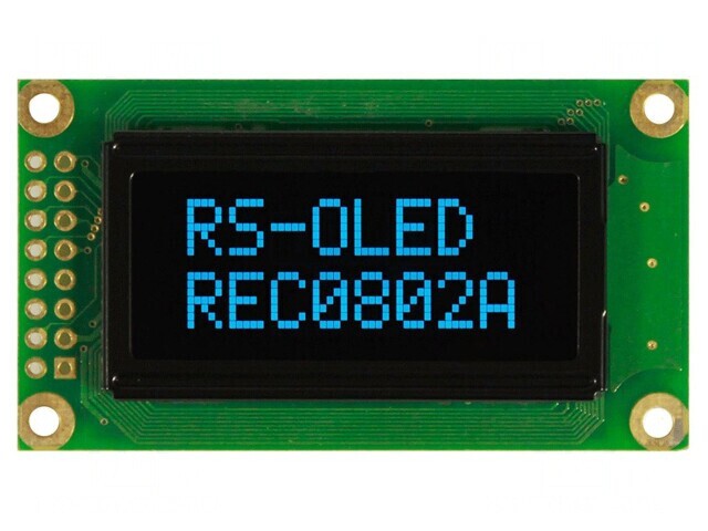 Afișaj OLED Alfanumeric 8x2 58x32x10mm Albastru 16 PIN