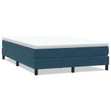 Cumpara ieftin Pat cu arcuri fara saltea Albastru inchis 140x220 cm catifea