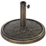 Outsunny Bază Rotundă pentru Umbrelă, Potrivit pentru St&acirc;lpi de 32, 38, 48 mm, &Phi;46x34 cm, Bronz | Aosom Romania