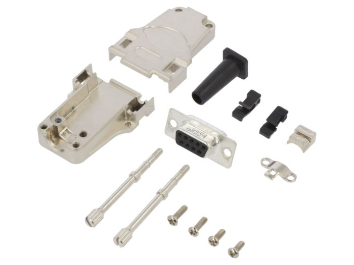 Conector D-Sub 9-Pin Mamă, ecranat