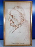 Tablou Papa Ioan al XXIII-lea , 36 x 22.8 cm ,print cu semnatura /CLP