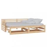 Cumpara ieftin Pat de zi extensibil, 2x(90x200) cm, lemn masiv de pin