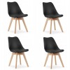 Set 4 scaune bucatarie/living, Artool, Mark, PP, lemn, negru, 49x43x82 cm, Leobert