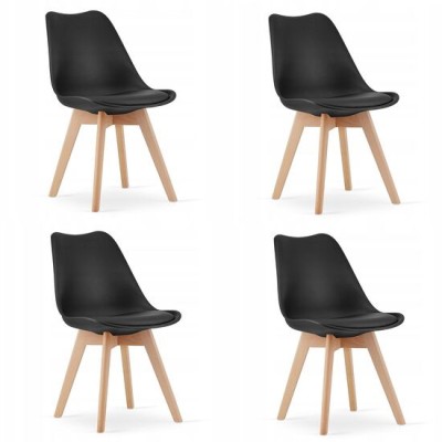 Set 4 scaune bucatarie/living, Artool, Mark, PP, lemn, negru, 49x43x82 cm GartenVIP DiyLine foto