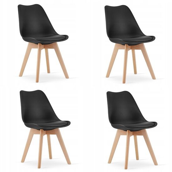 Set 4 scaune bucatarie/living, Artool, Mark, PP, lemn, negru, 49x43x82 cm GartenVIP DiyLine