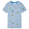 Tricou pentru copii, albastru melanj, 140, vidaXL